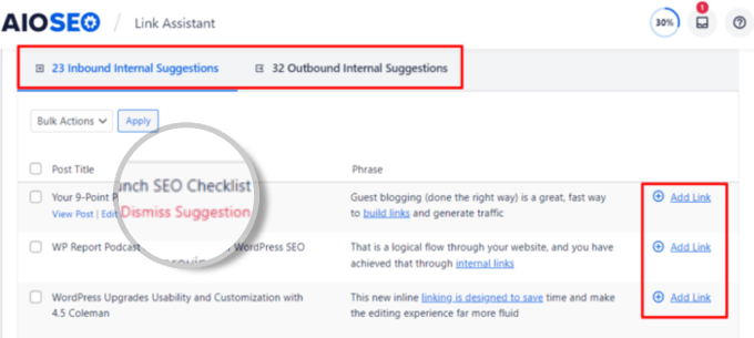Add internal link suggestion Add internal link suggestion