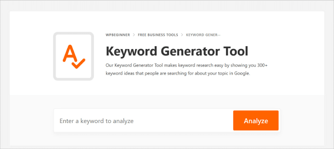 WPBeginner keyword generator tool WPBeginner keyword generator tool