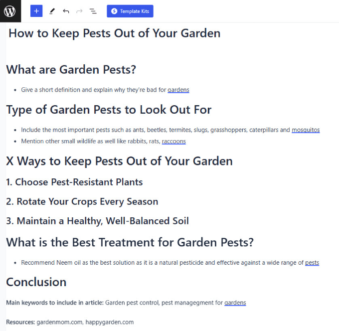 Example blog outline Example blog outline