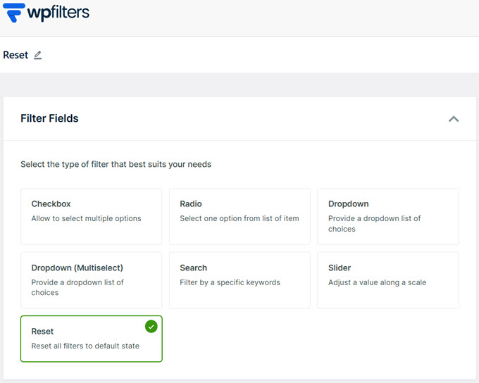 filter fields filter fields