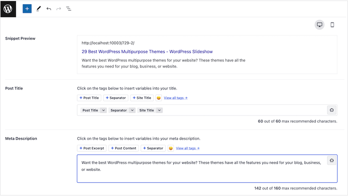 Adding a meta description to a WordPress page or post Adding a meta description to a WordPress page or post