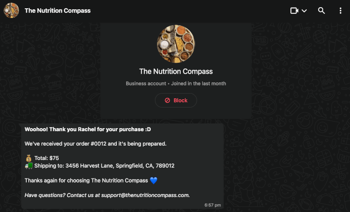 WhatsApp new order notification WhatsApp new order notification