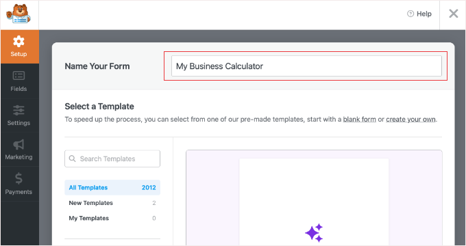 Naming a Form in WPForms