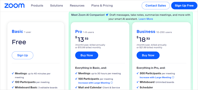 Zoom's pricing Zoom's pricing