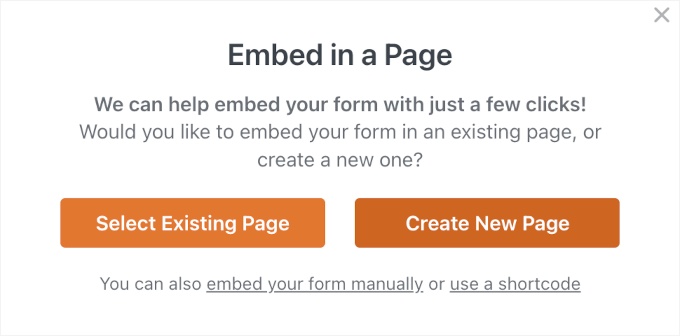 Create a new page button