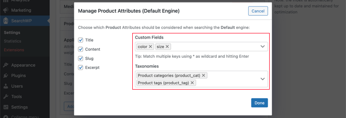Add Custom Fields and Taxonomies to the Search Engine Add Custom Fields and Taxonomies to the Search Engine