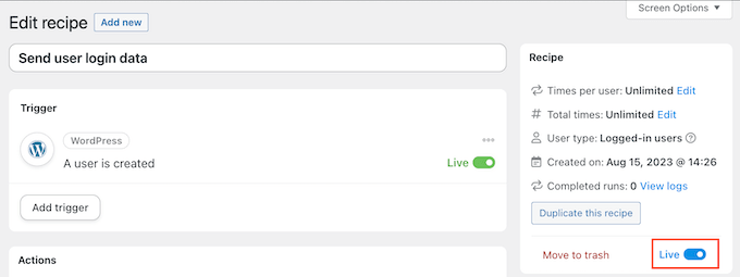 Sharing data using a webhook Sharing data using a webhook