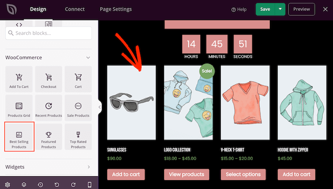Showing best selling products on a landing page Showing best selling products on a landing page