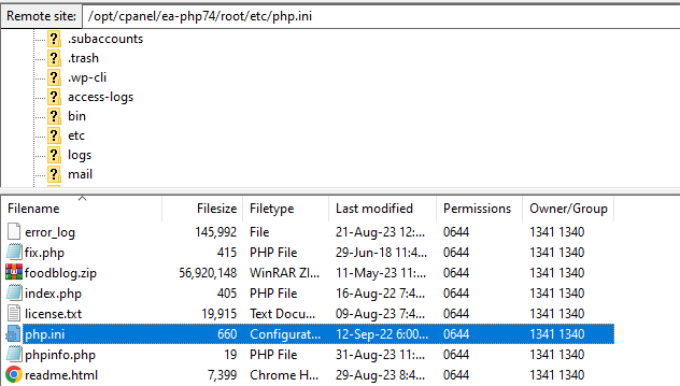 Access path of php ini file and download it Access path of php ini file and download it