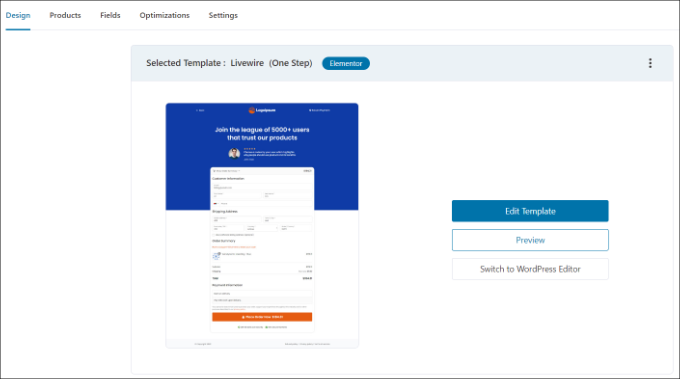 Edit the template Edit the template
