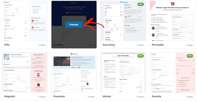 Previewing FunnelKit's WooCommerce templates Previewing FunnelKit's WooCommerce templates