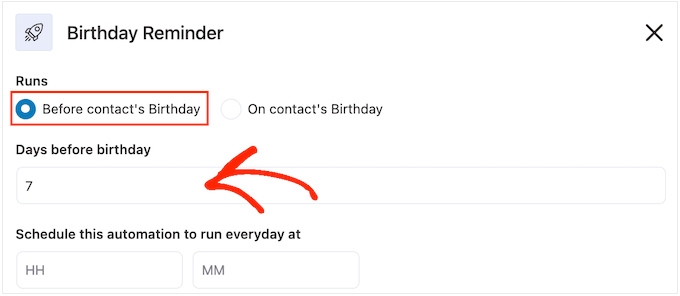 Sending an email before a contact's birthday Sending an email before a contact's birthday