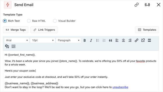 Adding dynamic merge tags to an email using FunnelKit Adding dynamic merge tags to an email using FunnelKit