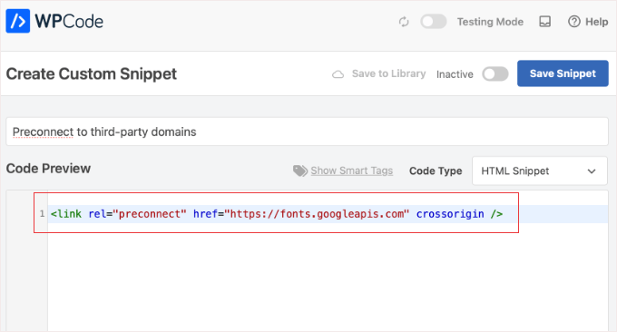 Preconnecting to a third-party domain 