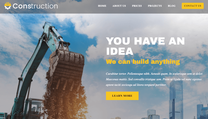 OceanWP's construction theme OceanWP's construction theme