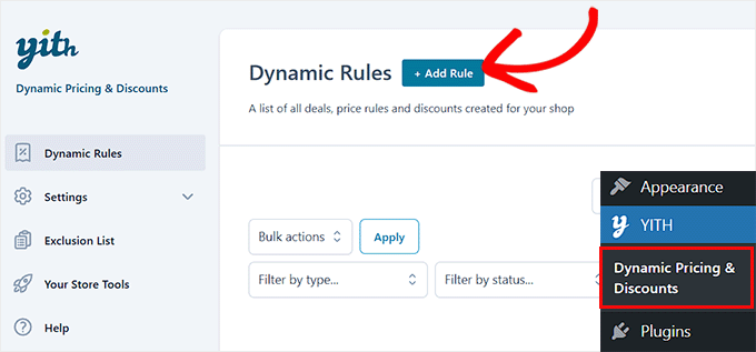 Click the Add Rule button Click the Add Rule button