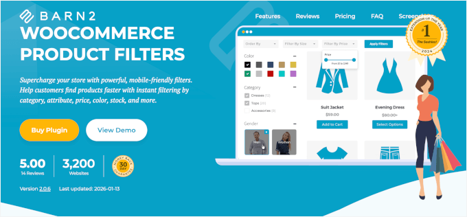 Barn2 WooCommerce Product Filters' homepage Barn2 WooCommerce Product Filters' homepage