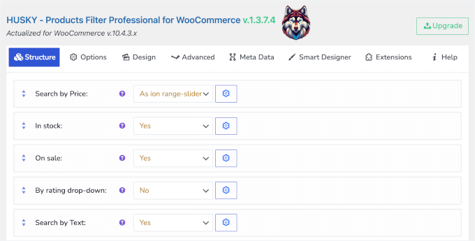 Husky's interface Husky's interface