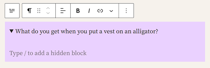 Using Details block Using Details block