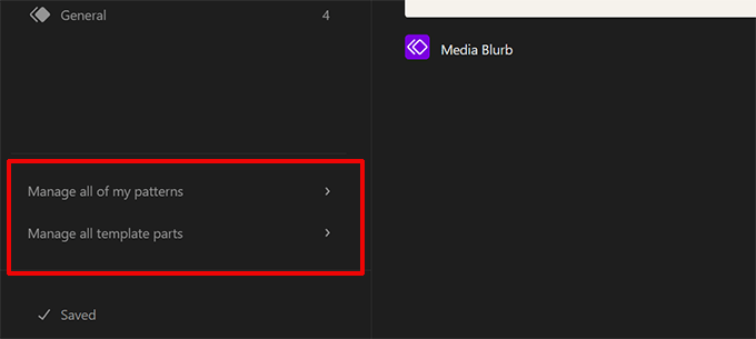 Manage template parts and patterns from site editor Manage template parts and patterns from site editor