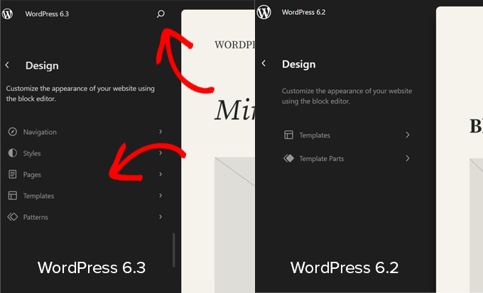 Site Editor navigation in WordPress 6.3 Site Editor navigation in WordPress 6.3