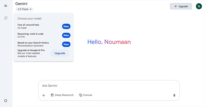 Google's Gemini AI on Desktop