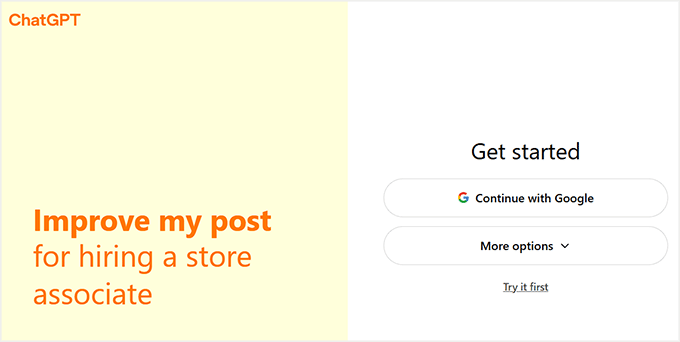 ChatGPT website ChatGPT website