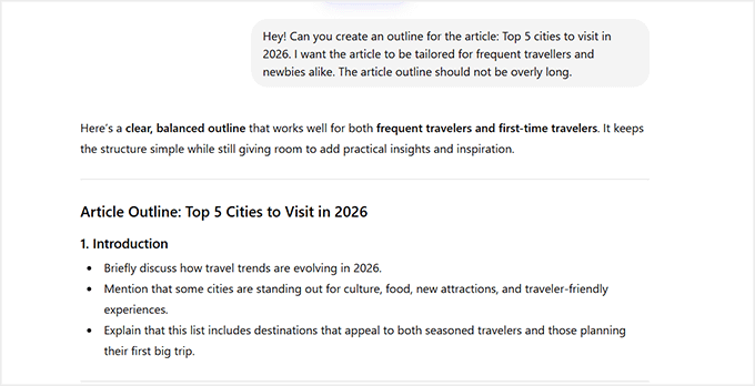 Create an article outline with ChatGPT Create an article outline with ChatGPT