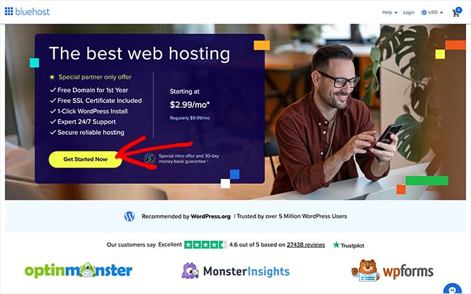 Bluehost partner only offer for WPBeginner readers