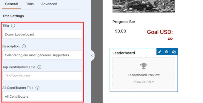 Adjusting the Title Settings Adjusting the Title Settings