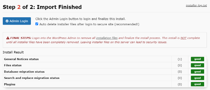 Log back in to admin panel Log back in to admin panel