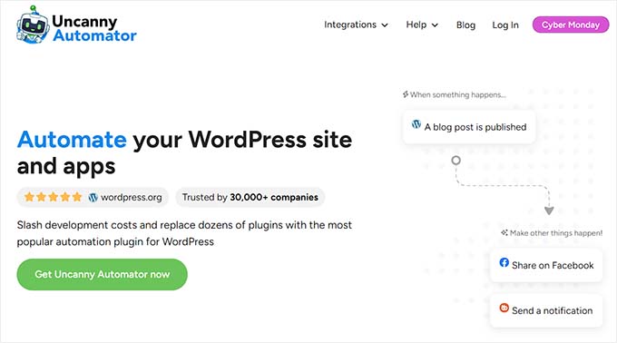 Uncanny Automator website Uncanny Automator website