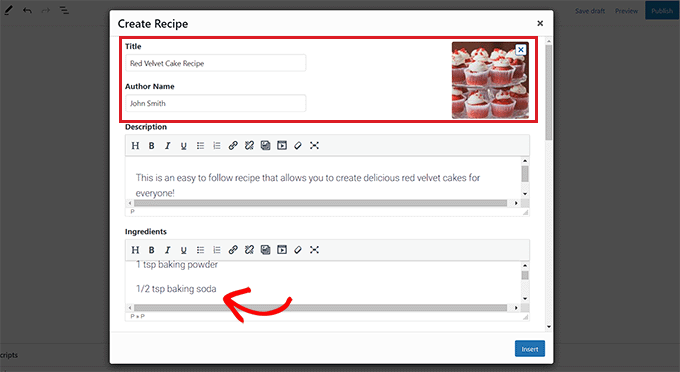 Add description, instructions, and ingredients for the recipe card Add description, instructions, and ingredients for the recipe card