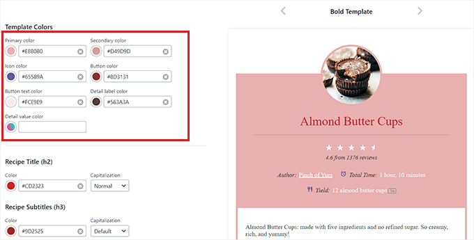 Choose a template for recipe Choose a template for recipe