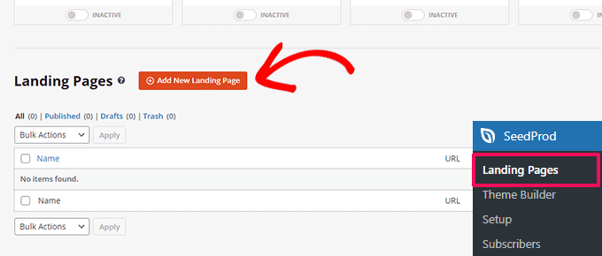 Add new landing page Add new landing page