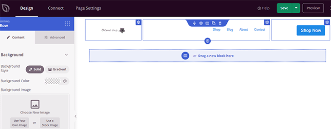 Edit header page Edit header page