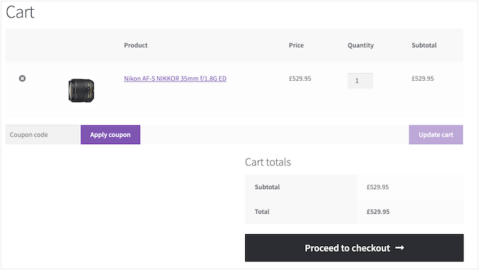 WooCommerce default cart experience WooCommerce default cart experience