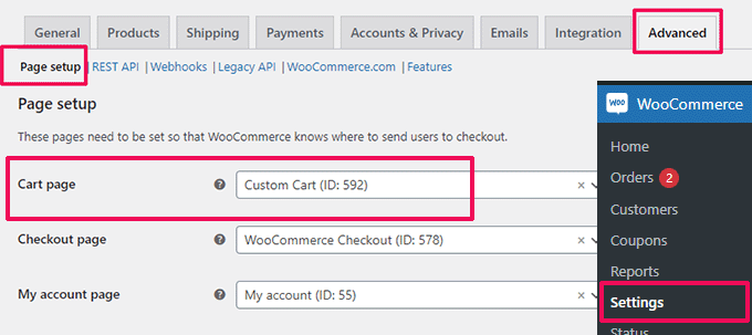 Use custom cart page Use custom cart page