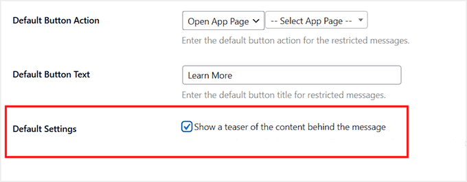 Add default restricted message in MemberPress AppKit