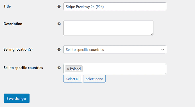 Add a title and description for Przelewy24 in WooCommerce