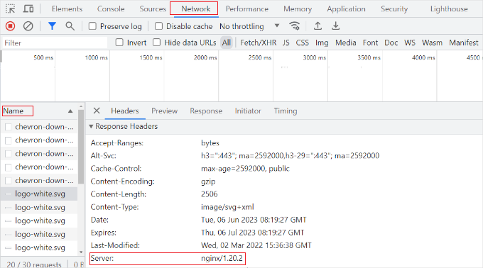 View server type of your site View server type of your site