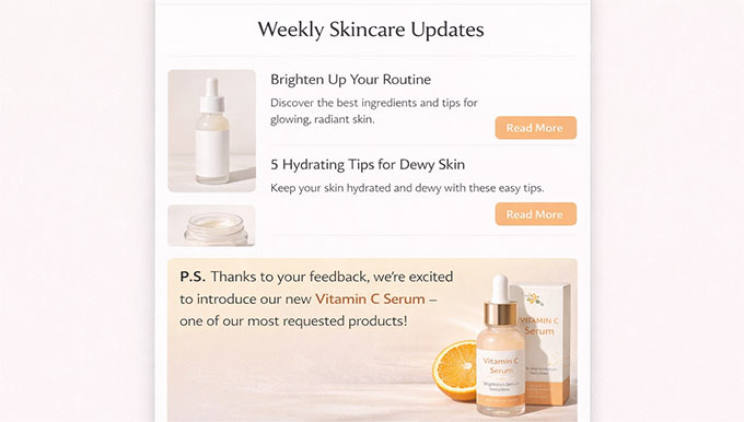 Inform customers that you implemented their feedback Inform customers that you implemented their feedback