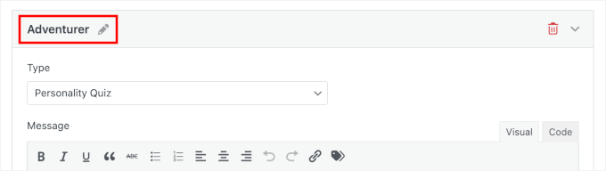 Naming the outcome Naming the outcome