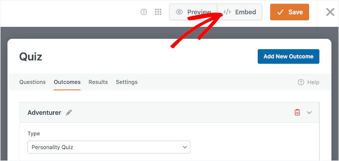 WPForms' Embed button WPForms' Embed button
