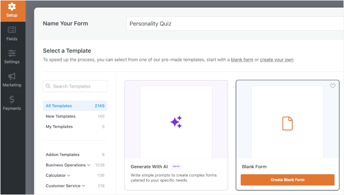 Creating a quiz form using a blank canvas Creating a quiz form using a blank canvas