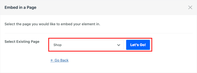 Embed filters on the shop page