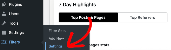 Configuring Filter Everything's settings