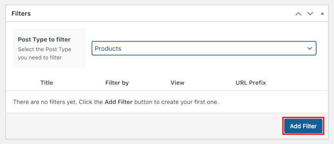 Choosing product as the post type and click Add