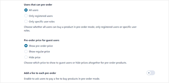 Restrict users who can pre-order in YITH