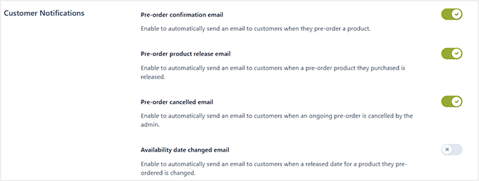 Configure pre-order notifications for customers in YITH